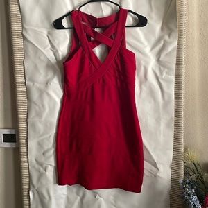 Red Strappy Bodycon Dress